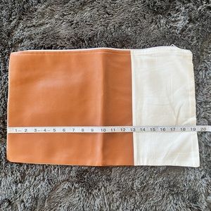 🛍️ 3/$25 Woven Nook Throw Pillow Cover Camel Faux Leather Canvas New w/o Tags
